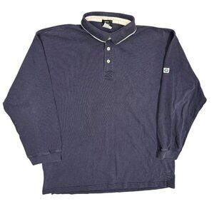 Vintage BMW Lifestyle Long Sleeve Polo Shirt 100% Cotton Blue XXL